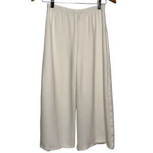 F.H. Clothing Made in USA Lagen Look White Ribbed Pull On Pants Size Small